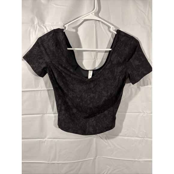 Lululemon Align Tee Cropped Hideaway Camp Deep Coal Women’s Size 4 - Picture 1 of 7